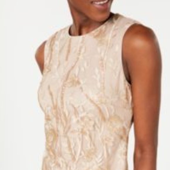 SOLD! Calvin Klein Sequin Embroidered Sheath Dress - Picture 2 of 6